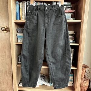 Ruti Denim Barrel Leg Pants Dark Gray